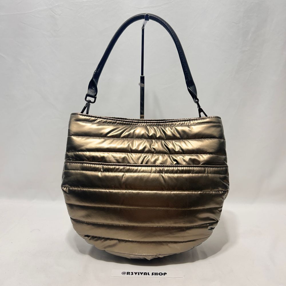 THINK ROYLN Metallic Gold Puffer Shoulder Bag